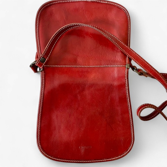 🇮🇹 I Medici Firenze Italian Leather Saddle Bag Crossbody Classic Minimalist - Picture 4 of 17